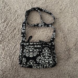 Vera Bradley Black & White Floral Quilted Crossbody